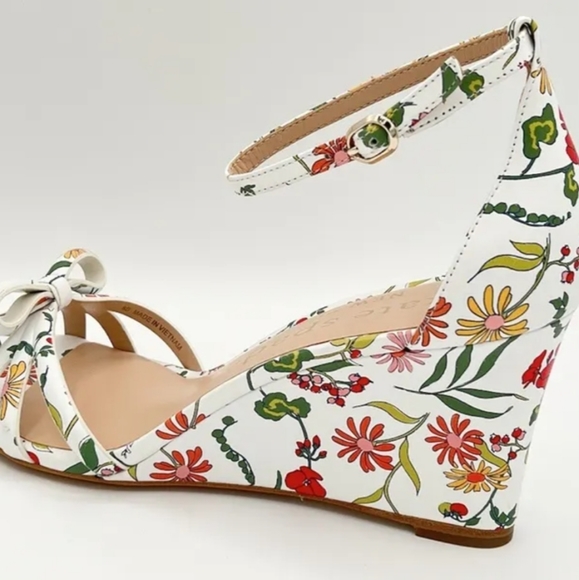 NWT Kate Spade New York Wedge Floral Ankle Strap Garden Heels Summer Sandals - Picture 3 of 15